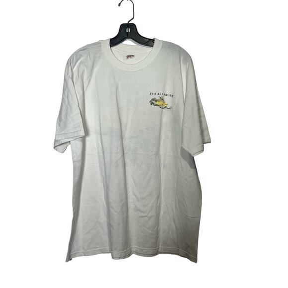 Anvil It's All About SnowMobiling Graphic Print Short Sleeve T Shirt White - Picture 1 of 5